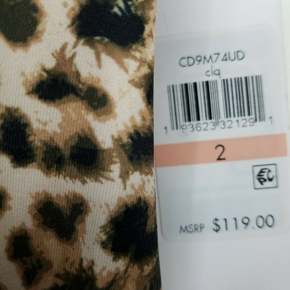Calvin Klein Sleeveless Animal Print Sheath V-Neck Dress Size 2 - Picture 4 of 4
